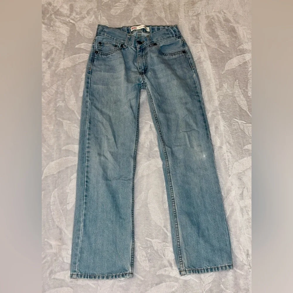 Levi's Big Kid Size 12 Jeans, Regular Fit with Adjustable Waist Built In Belt - Picture 4 of 9